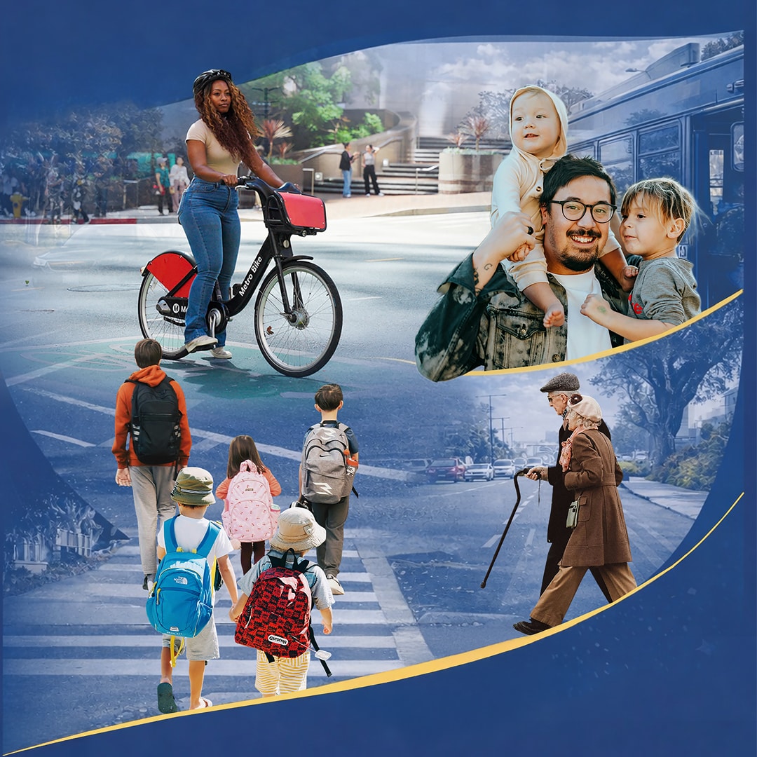 Speed Safety System flyer with people walking, riding bicycle and playing