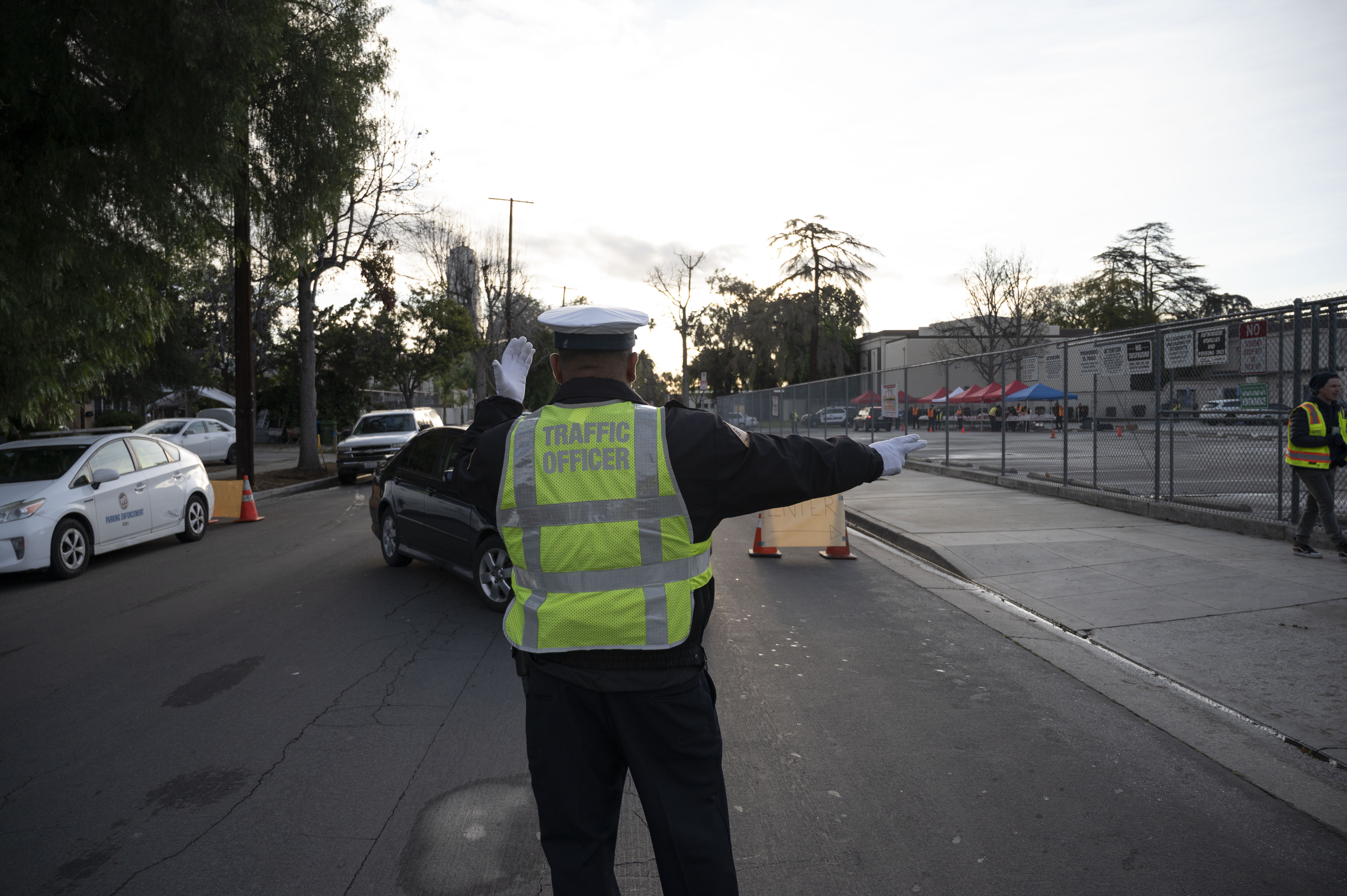 Traffic Officers assisting LAUSD Grab n' Go