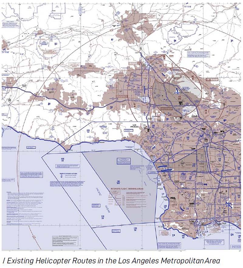 Existing Helicopter Routes in the Los Angeles Metropolitan Area