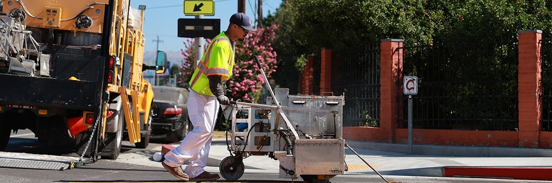 LADOT Worker Improving Streets