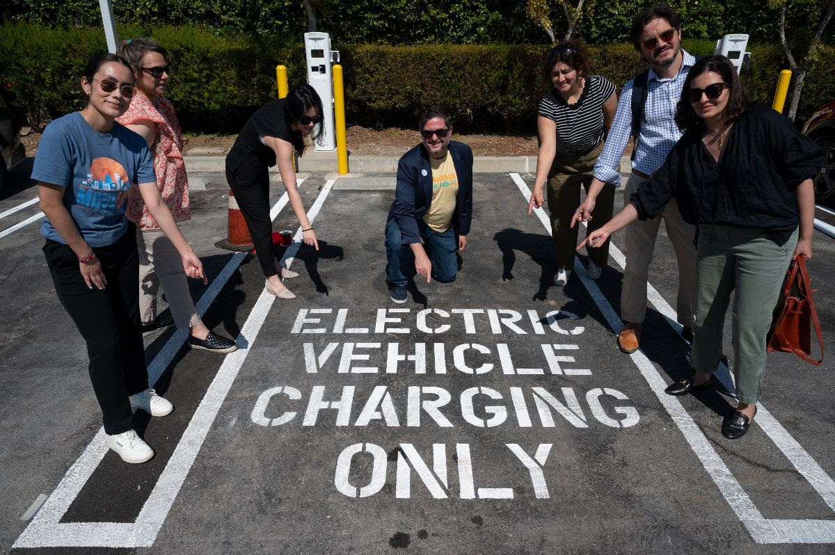 Ribbon Cutting at South LA Library EV Chargers