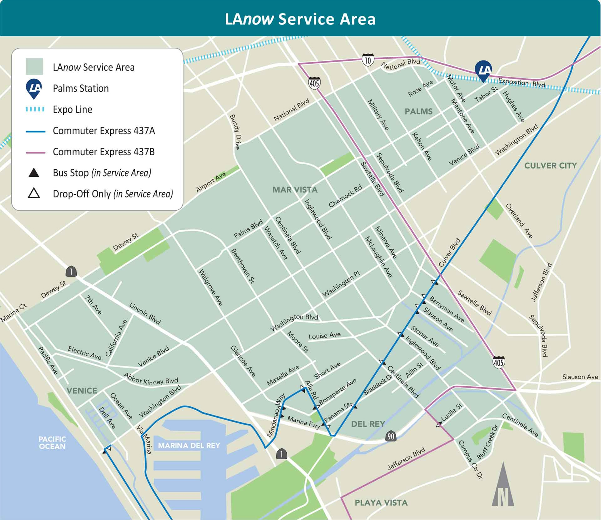 LaNow Services Areas map