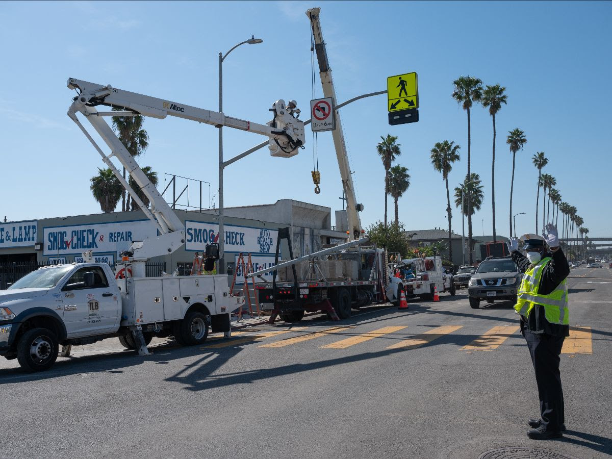 New Pedestrian Hybrid Beacon Signals Installed In South Los Angeles