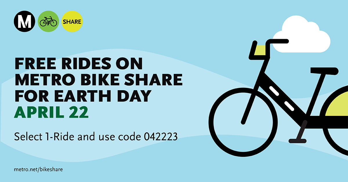 Ride Free With Metro Bike Share For Earth Day